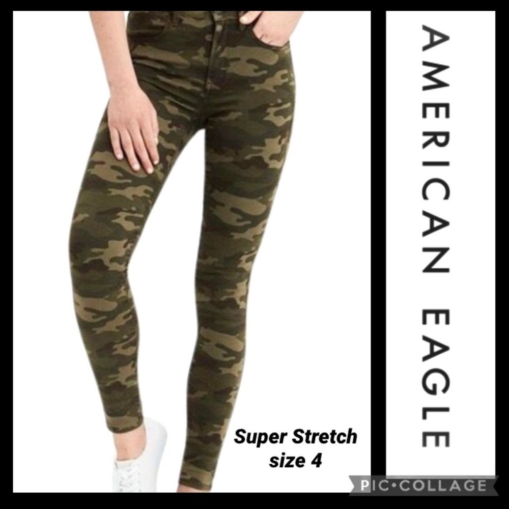 American Eagle Camo Hi Rise Jeggings 4